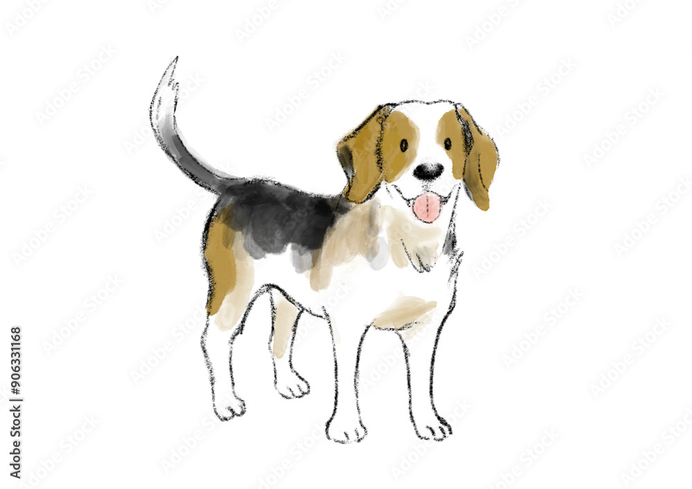 ビーグルの手描きイラスト ビーグルの手描きイラスト