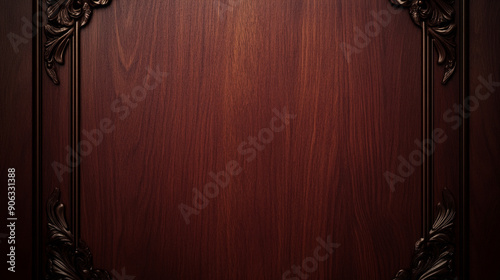 A dark matte mahogany background with a rich, luxurious finish. The central area is left open, ideal for adding sophisticated design or text.