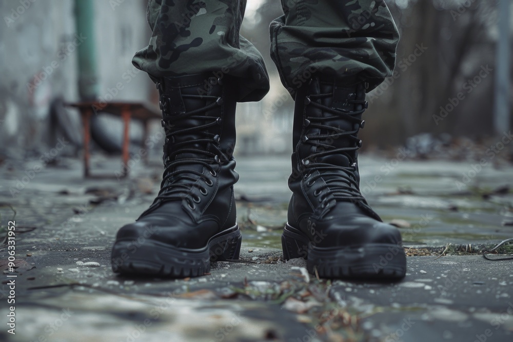 Military Boots Close Up Military Boots Close Up
