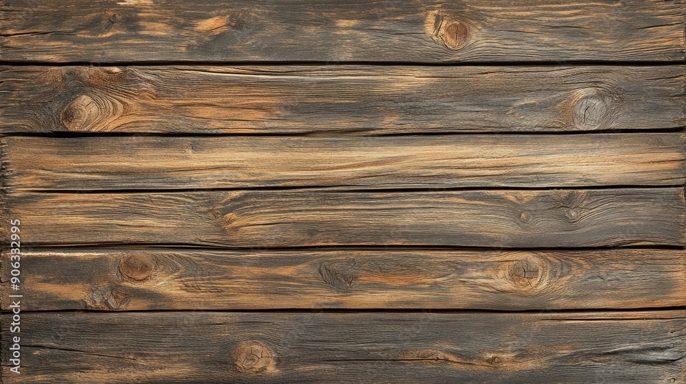 Rustic 3D wood plank background with knots and cracks, offering an authentic and rugged wooden texture. Rustic 3D wood plank background with knots and cracks, offering an authentic and rugged wooden texture.