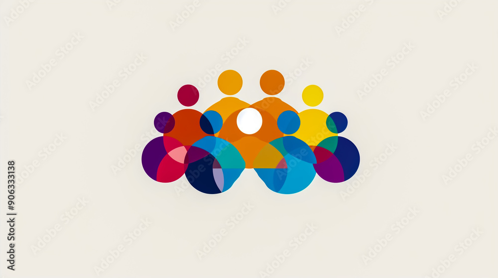 Logo of a group, minimalistic flat design in a simple style Logo of a group, minimalistic flat design in a simple style