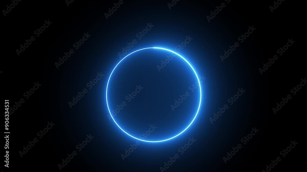 blue glowing sphere or Glow neon circle