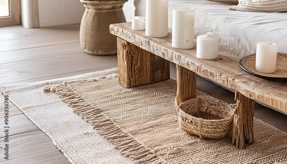 Long Beige Woven Runner Rug with Fringe Long Beige Woven Runner Rug with Fringe