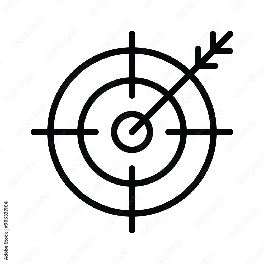 An archery and dartboard shows a target board icon An archery and dartboard shows a target board icon