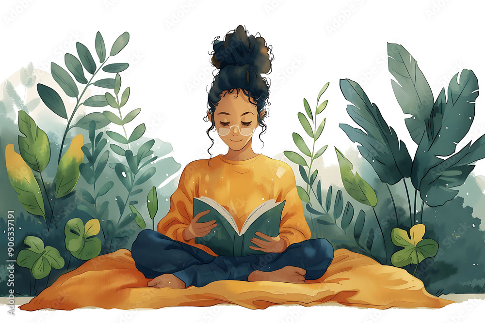 Depict cozy bedroom scene promoting good sleep hygiene practices showing a person reading a book using a sleep mask and maintaining a regular sleep schedule for better health Depict cozy bedroom scene promoting good sleep hygiene practices showing a person reading a book using a sleep mask and maintaining a regular sleep schedule for better health