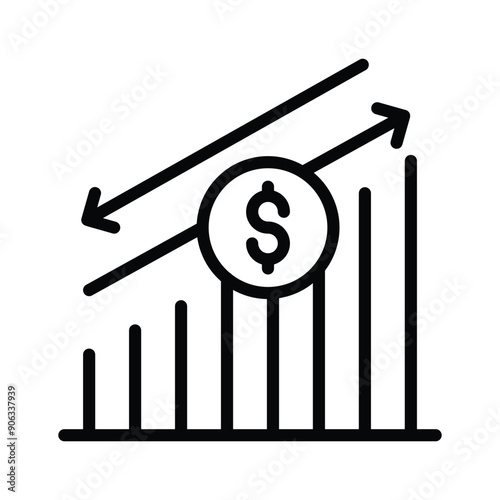 Investment growth icon symbolises increasing value or returns on investments over time