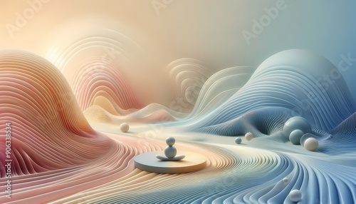 Abstract blue and green swirl pattern with a 3D vortex effect and light design for a colorful wallpaper