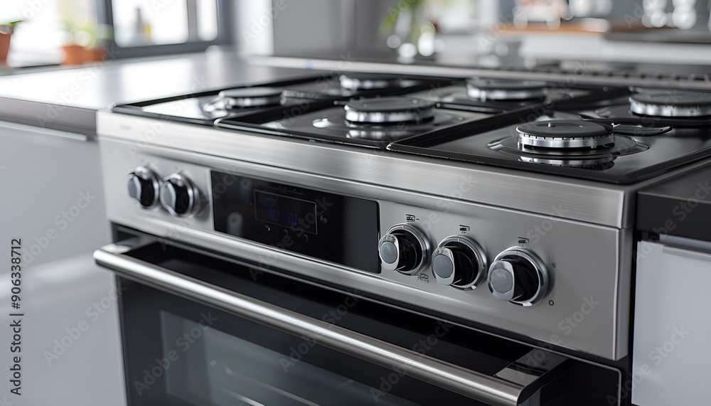 Modern Electric Stove with Four Burners and Oven Modern Electric Stove with Four Burners and Oven