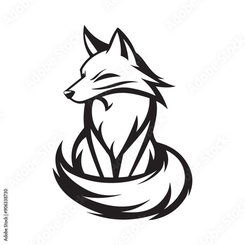 Canvas Print Vector of fox design on white background. Wild Animals.