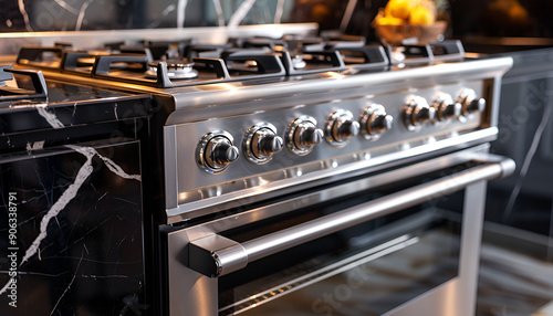 Modern Electric Stove with Four Burners and Oven