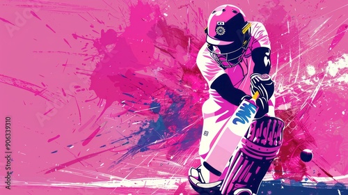 Vibrant t20 2024 cricket poster design with pink and grey abstract background, dynamic vector illustration ideal for cricket event promotions and sports-themed advertising