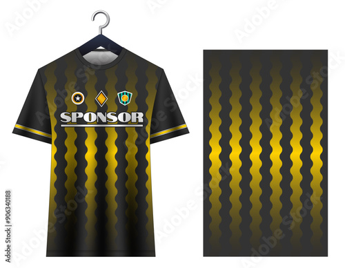Soccer jersey design sport t-shirt. Mockup jersey for team football club. Uniform jersey front view.
