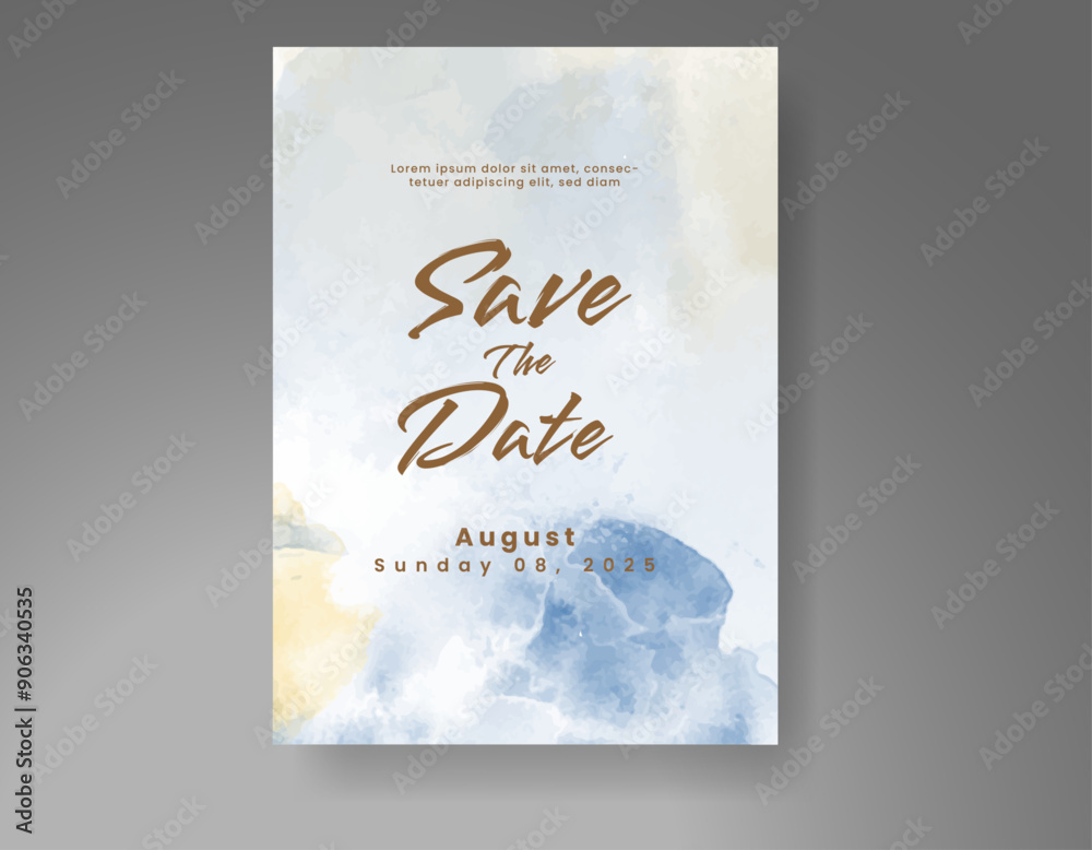 Wedding invitation with Abstract splashed watercolor background Wedding invitation with Abstract splashed watercolor background