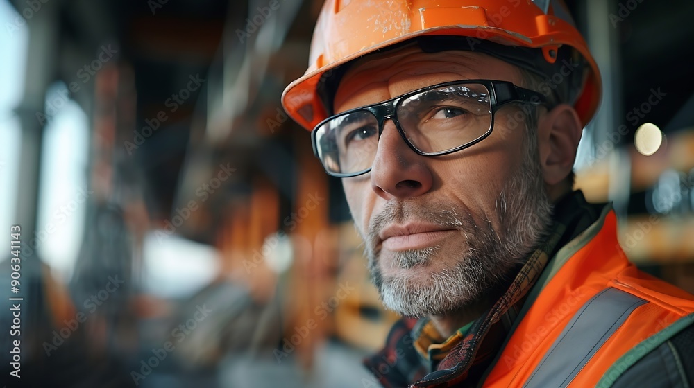 Work process on construction site male portrait : Generative AI Work process on construction site male portrait : Generative AI