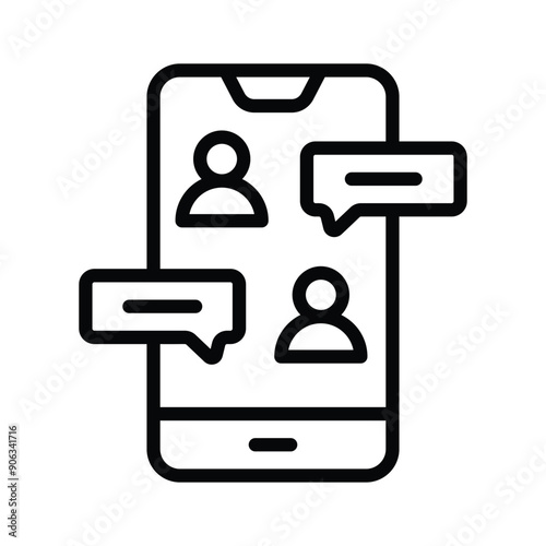 Engage in conversations with a flat chatting icon for easy communication