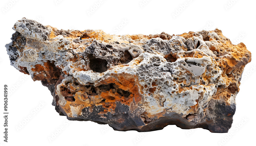 Fototapeta premium heavy reef rock Isolated on white background