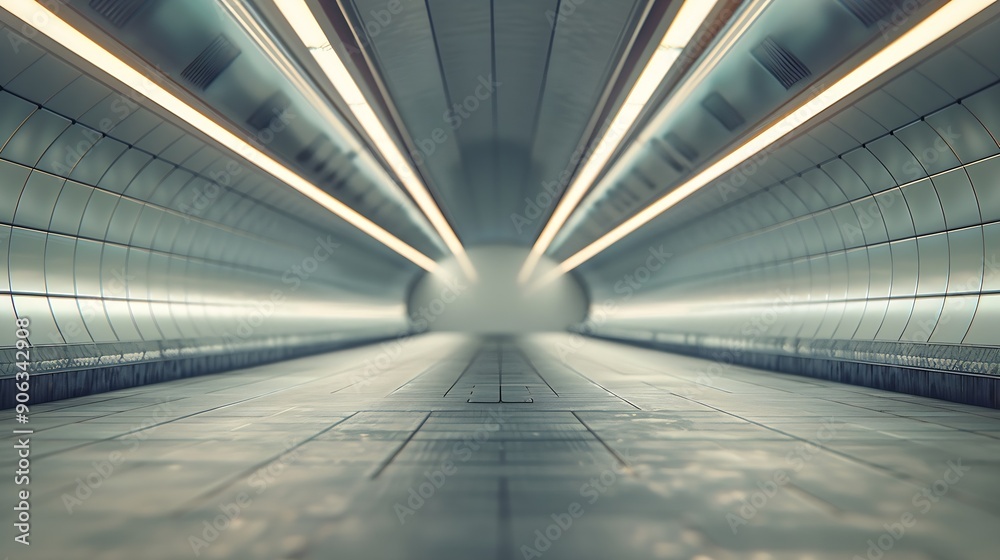 Very long tunnel pedestrian crossing : Generative AI Very long tunnel pedestrian crossing : Generative AI