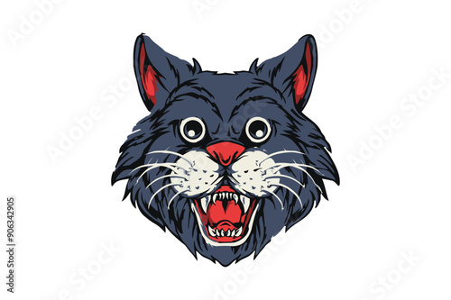 Angry cat prepared for battle. 