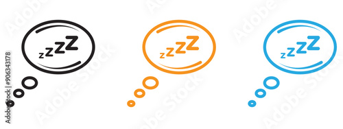 Zzz icon Flat vector set outline