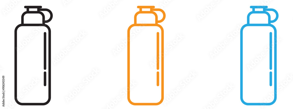 Bottle water icon Flat vector set outline Bottle water icon Flat vector set outline