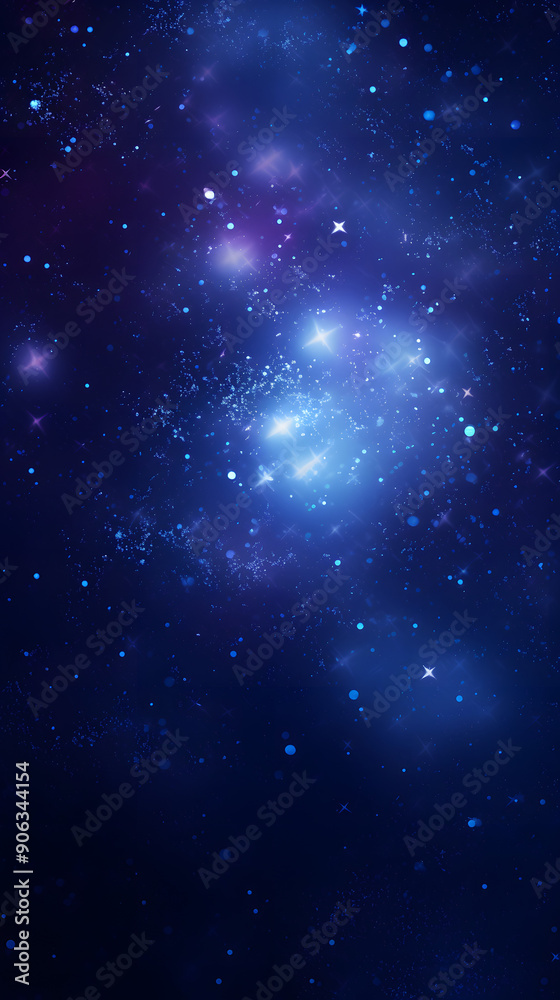 Fototapeta premium Digital blue and purple star pattern abstract poster background