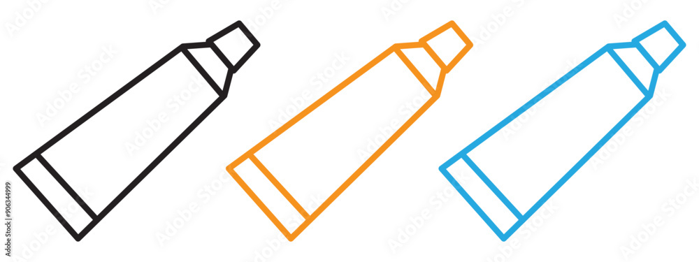 Toothpaste tube icon Flat vector set outline Toothpaste tube icon Flat vector set outline