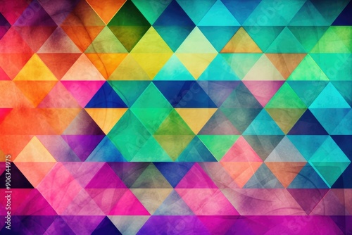 Colorful geometric pattern with vibrant abstract triangles