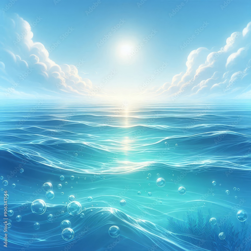 Background illustration of clear blue water surface on a summer day
Background illustration of clear blue water surface on a summer day