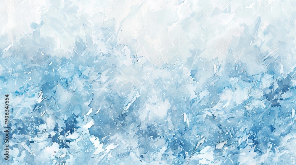 Watercolor Illustration of Ice Texture Viewed from Above with Abstract Blue and White Patterns. Concept of Winter, Cold, Frozen, and Nature Aesthetic. Winter background. Banner Watercolor Illustration of Ice Texture Viewed from Above with Abstract Blue and White Patterns. Concept of Winter, Cold, Frozen, and Nature Aesthetic. Winter background. Banner