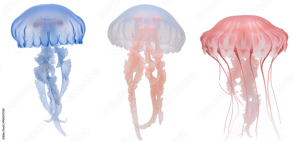 Stunning Ultra-Realistic 3D Jellyfish Illustration Collection in Soft Pastel Colors Stunning Ultra-Realistic 3D Jellyfish Illustration Collection in Soft Pastel Colors