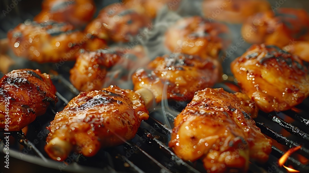 chicken broasted with potato Broasted chicken is battered and cooked in oil as well but deep fried in a pressure cooker : Generative AI