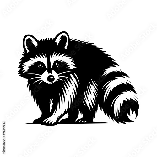 Raccoon silhouette vector illustration 