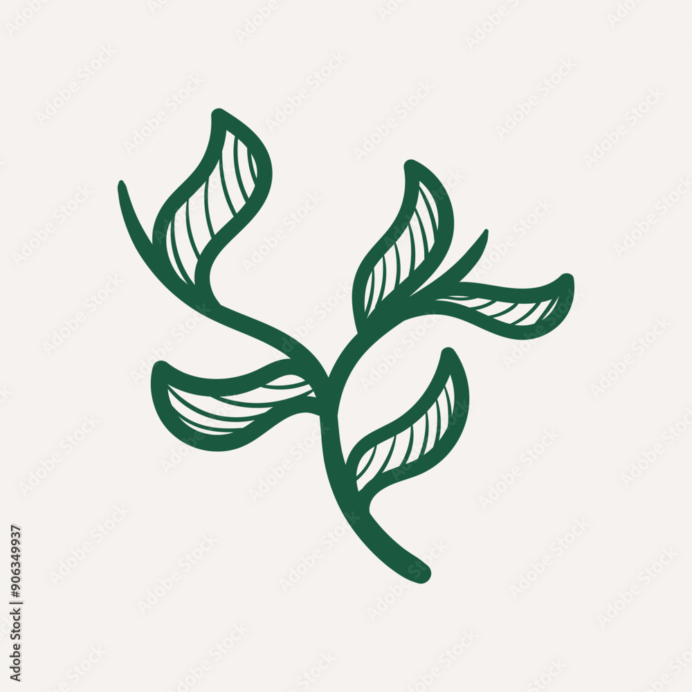 Leaves design elements - Vector illustration leaf shapes in green colours on white background Leaves design elements - Vector illustration leaf shapes in green colours on white background