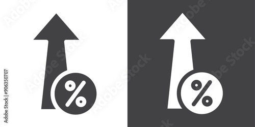 high percentage icon Thin line illustration set