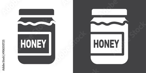 Honey jar icon Thin line illustration set