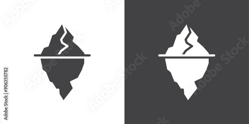 Iceberg Icon Thin line illustration set
