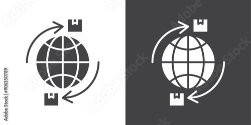 Import export icon Thin line illustration set