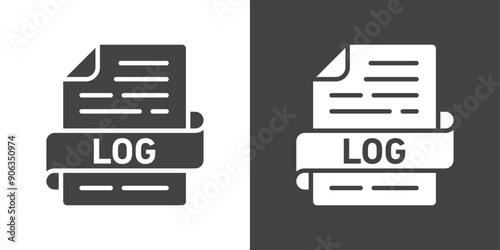 log file icon Thin line illustration set