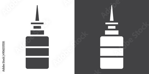 Nasal spray bottle icon Thin line illustration set