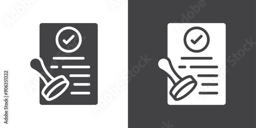 Permit icon Thin line illustration set