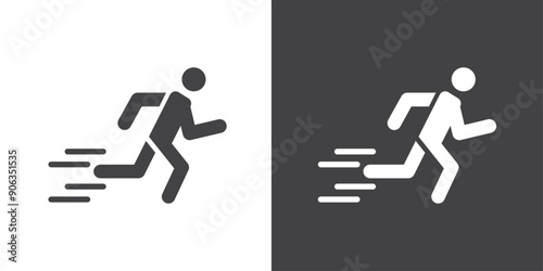 Running icon Thin line illustration set