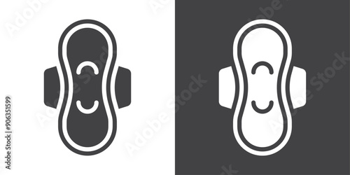Sanitary pad icon Thin line illustration set