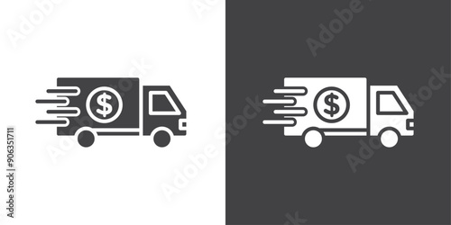 Shipping charges icon Thin line illustration set
