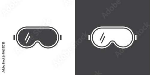 Ski goggles icon Thin line illustration set