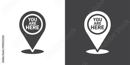 You are Here Pointer Icon Thin line illustration set