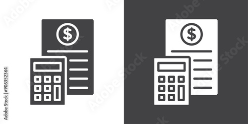 Accounting icon Thin line illustration set