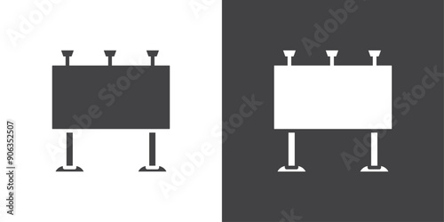 Billboard icon Thin line illustration set
