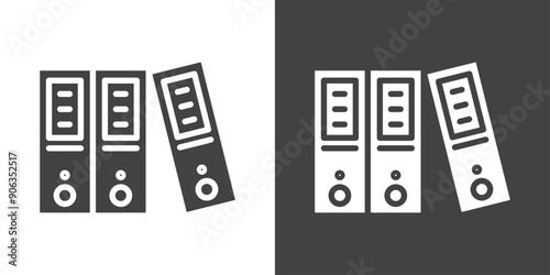 Binder icon Thin line illustration set