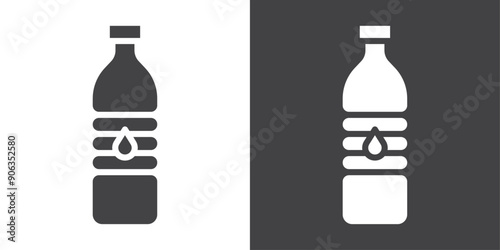 Bottle water icon Thin line illustration set