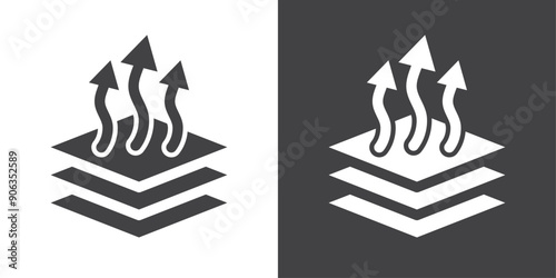 Breathable icon Thin line illustration set